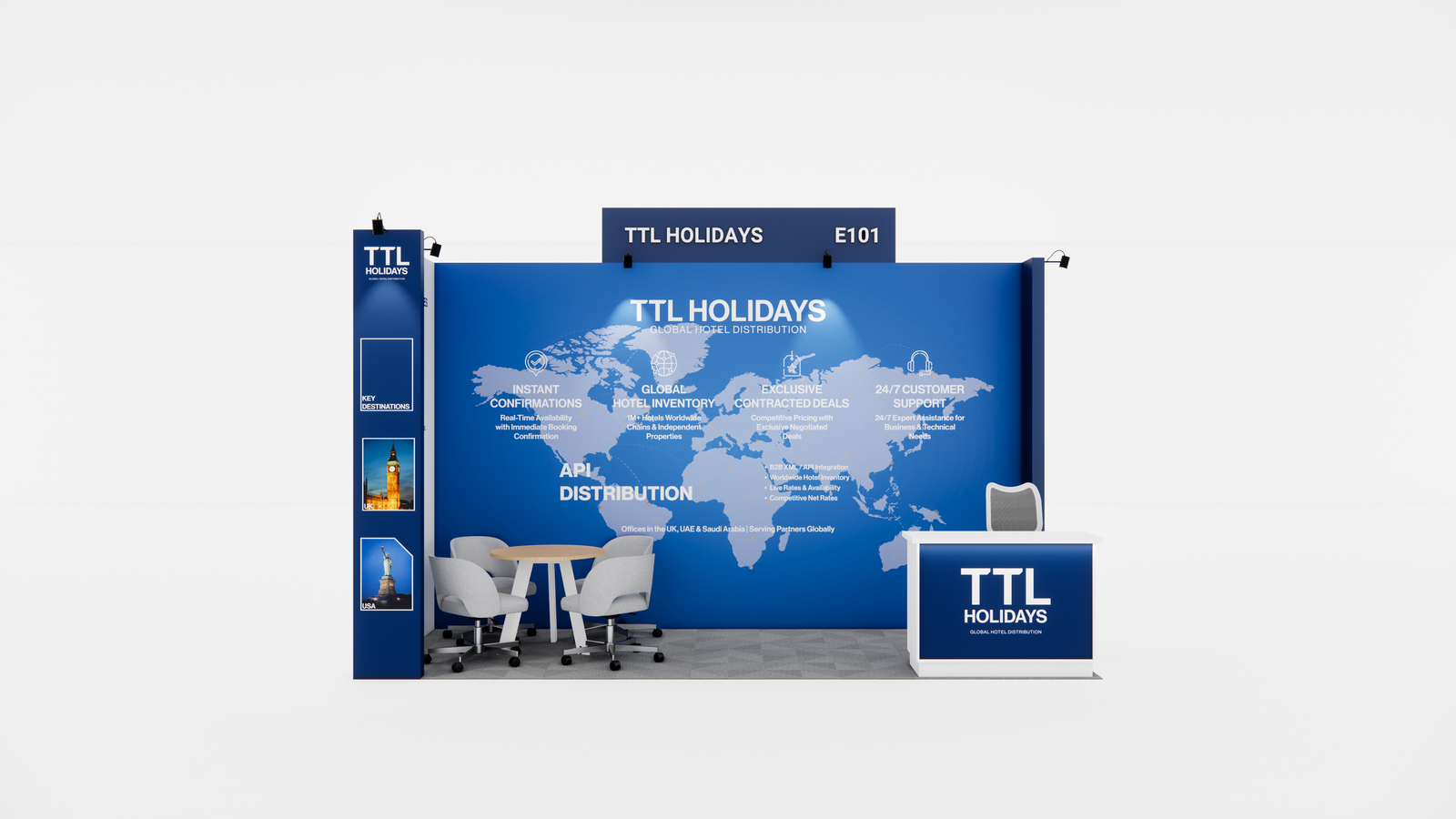 TTL Holidays exhibition booth branding